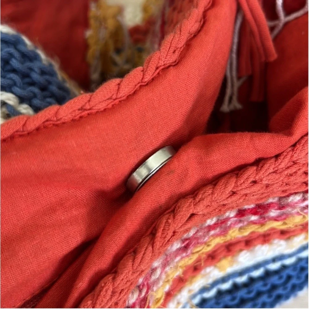 FREE PEOPLE Northbound Hobo Crochet Bag Cotton Stripe Multicolor Crossbody - Picture 5 of 16